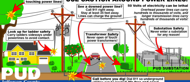 Electrical Safety around power lines infographic
